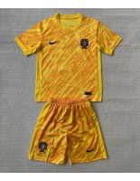 Portugalsko Brankářské Domácí dres pro děti ME 2024 Krátký Rukáv (+ trenýrky)